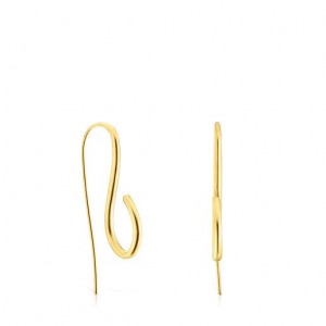 Tous Bent Long Women's Earrings 18k Gold | GLM917503 | Usa