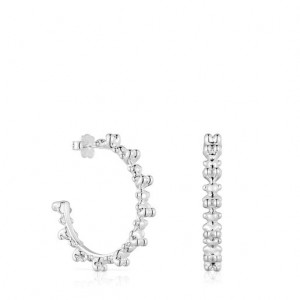 Tous Bold Bear Hoop Women's Earrings Silver | BAZ213684 | Usa