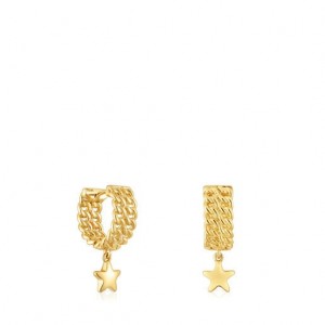 Tous Bold Motif Hoop Women's Earrings 18k Gold | OQN694075 | Usa