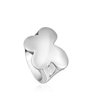 Tous Bold Motif Signet Women's Rings Silver | HPK746295 | Usa