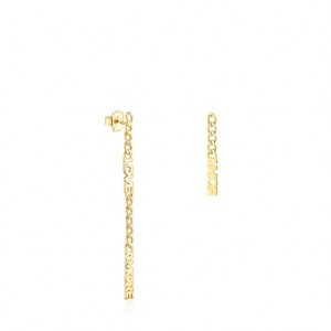 Tous Crossword Long Women's Earrings 18k Gold | JWQ590176 | Usa