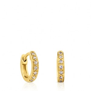 Tous Gem Power Hoop Women's Earrings 18k Gold | JAK947632 | Usa