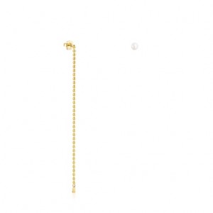 Tous Gloss Long Women's Earrings 18k Gold | KEL436058 | Usa