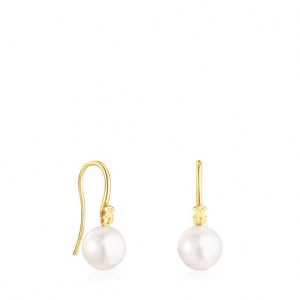 Tous Gloss Pearl Women's Earrings 18k Gold | KNJ758092 | Usa