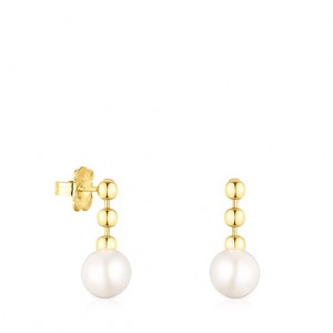 Tous Gloss Pearl Women's Earrings 18k Gold | NFJ320597 | Usa