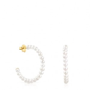 Tous Gloss Pearl Women's Earrings 18k Gold | BIG873025 | Usa