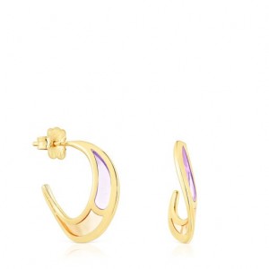 Tous Gregal Hoop Women's Earrings 18k Gold | SBG134702 | Usa