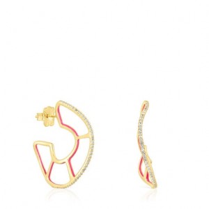 Tous Gregal Hoop Women's Earrings 18k Gold | MSC064973 | Usa