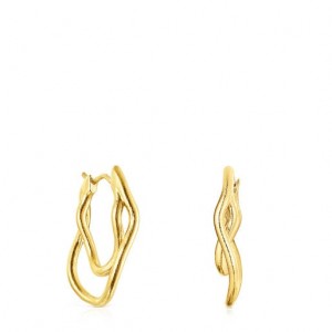 Tous Hav Hoop Women's Earrings 18k Gold | HYJ592418 | Usa