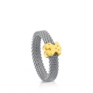 Tous Icon Mesh Small Women's Rings 18k Gold | BIJ760935 | Usa