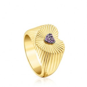 Tous Iris Motif Large Women's Rings 18k Gold | IZR524078 | Usa