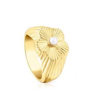 Tous Iris Motif Large Women's Rings 18k Gold | QRU504678 | Usa