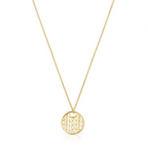 Tous Logo Short Women's Necklaces 18k Gold | QRG937164 | Usa