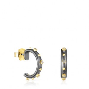 Tous Magic Nature Hoop Women's Earrings 18k Gold | KRU062497 | Usa