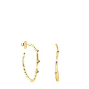 Tous Magic Nature Hoop Women's Earrings 18k Gold | LDW320761 | Usa