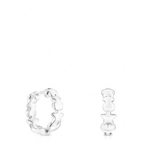 Tous Mini Icons Hoop Women's Earrings Silver | FTO128950 | Usa