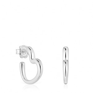 Tous My Other Half Hoop Women's Earrings Silver | NCA952671 | Usa