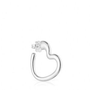 Tous My Other Half Hoop Women's Earrings Silver | YEQ948576 | Usa