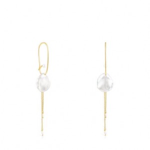 Tous Nenufar Long Women's Earrings 18k Gold | QDJ809235 | Usa