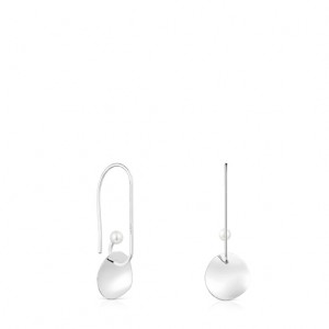 Tous Nenufar Long Women's Earrings Silver | OUA816502 | Usa