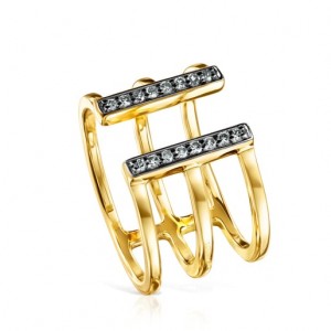 Tous Nocturne Diamond Women's Rings 18k Gold | UGH219675 | Usa