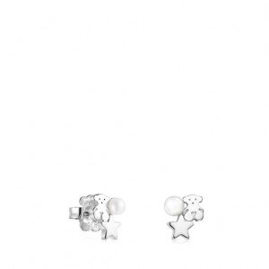 Tous Nocturne Pearl Women's Earrings Silver | EUX946351 | Usa