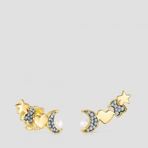 Tous Nocturne Small Women's Earrings 18k Gold | KPQ923185 | Usa