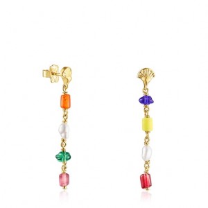 Tous Oceaan Long Women's Earrings 18k Gold | ZVH689134 | Usa