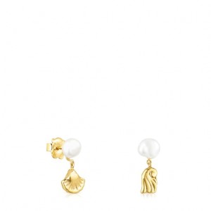 Tous Oceaan Pearl Women's Earrings 18k Gold | TXW638459 | Usa