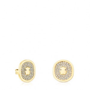 Tous Oursin Small Women's Earrings 18k Gold | ROJ821950 | Usa