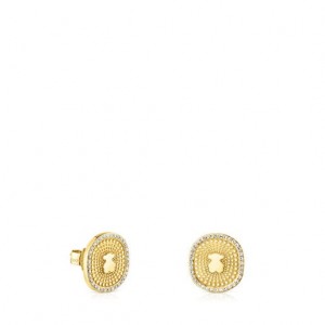 Tous Oursin Small Women's Earrings 18k Gold | WPN578429 | Usa