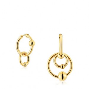 Tous Plump Hoop Women's Earrings 18k Gold | MOQ704295 | Usa