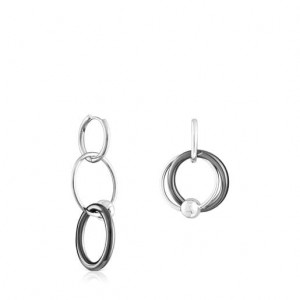 Tous Plump Hoop Women's Earrings Silver | IHL651207 | Usa