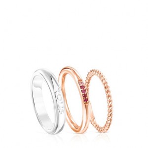 Tous Ring Mix Small Women's Rings 18k Gold | QMW780495 | Usa