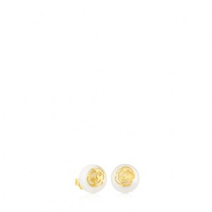 Tous Rosa D'abril Pearl Women's Earrings 18k Gold | YKB829451 | Usa