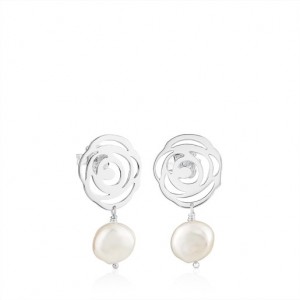 Tous Rosa D'abril Pearl Women's Earrings Silver | MHR704951 | Usa