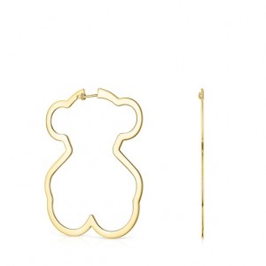 Tous Silueta Hoop Women's Earrings 18k Gold | GVK736501 | Usa