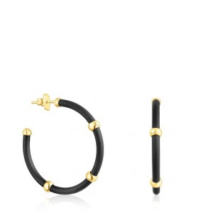 Tous St. Tropez Caucho Hoop Women's Earrings 18k Gold | TUA462198 | Usa