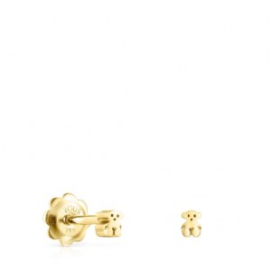 Tous Straight Small Women's Earrings 18k Gold | ZNA293607 | Usa