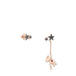 Tous Teddy Bear Stars Long Women's Earrings 18k Gold | QSE987413 | Usa