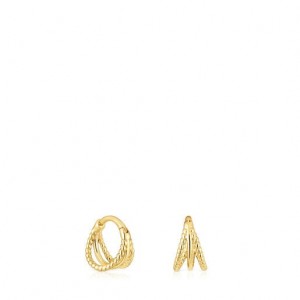 Tous Tous Basics Hoop Women's Earrings 18k Gold | CQN496871 | Usa