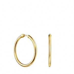 Tous Tous Basics Hoop Women's Earrings 18k Gold | WDP407952 | Usa