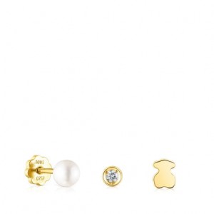 Tous Tous Basics Pearl Women's Earrings 18k Gold | IUD287356 | Usa