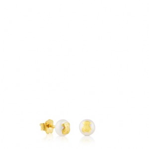 Tous Tous Bear Pearl Women's Earrings 18k Gold | VAK912053 | Usa