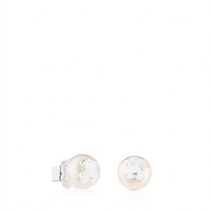 Tous Tous Bear Pearl Women's Earrings Silver | EVW205671 | Usa