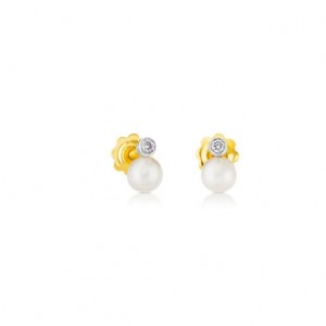 Tous Tous Diamonds Pearl Women's Earrings 18k Gold | HXP067394 | Usa