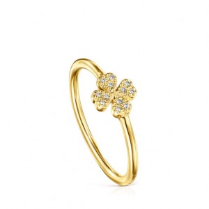 Tous Tous Good Vibes Diamond Women's Rings 18k Gold | PVI019246 | Usa