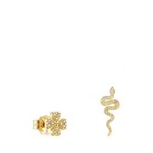 Tous Tous Good Vibes Small Women's Earrings 18k Gold | KPD081236 | Usa