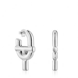 Tous Tous Manifesto Hoop Women's Earrings Silver | TNL408325 | Usa