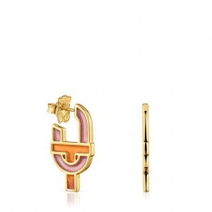 Tous Tous Manifesto Hoop Women's Earrings 18k Gold | KVJ759214 | Usa